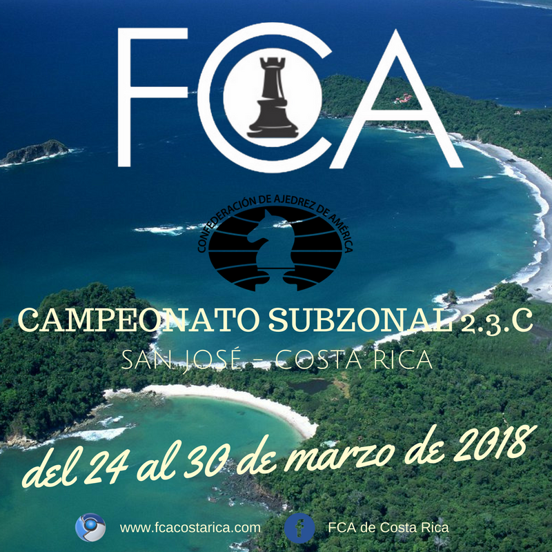 Convocatoria CAMPEONATO SUBZONAL 2.3.C CENTROAMERICANO DE AJEDREZ SAN